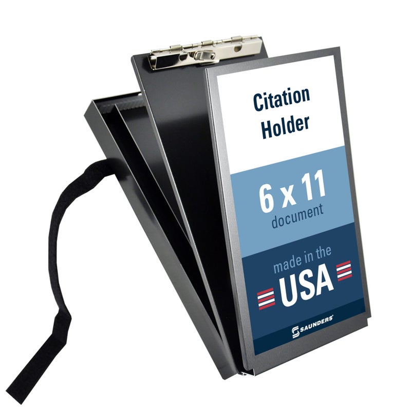 Saunders Black Recycled Aluminum Citation Holder â€“ Eco-Friendly Office Supply, Corrosion Resistant, Lightweight Clipboard. Stationery Supplies - Image 1